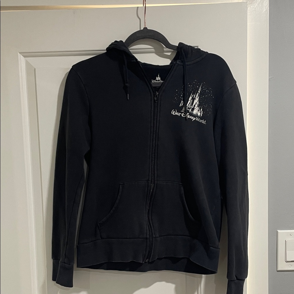 Disney Parks Black Hoodie with Castle Logo